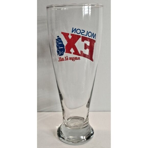 Molson Ex Vintage Rare Tall Beer Glass 19 oz / 0.5 L / 1 Pint - Picture 3 of 5